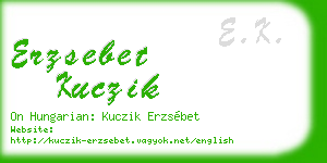 erzsebet kuczik business card