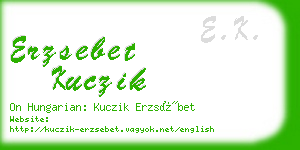 erzsebet kuczik business card